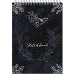 Скетчбук А4 20л., "SKETCHBOOK BLACK", 120 г/м2, Полином, гребень, ламинация, жёсткая подложка, черный офсет
