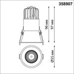 358907 SPOT NT22 442 черный Встраиваемый светодиодный светильник с переключателем цветовой температуры IP20 LED 3000К\4000К\6000К 7W 220V LANG