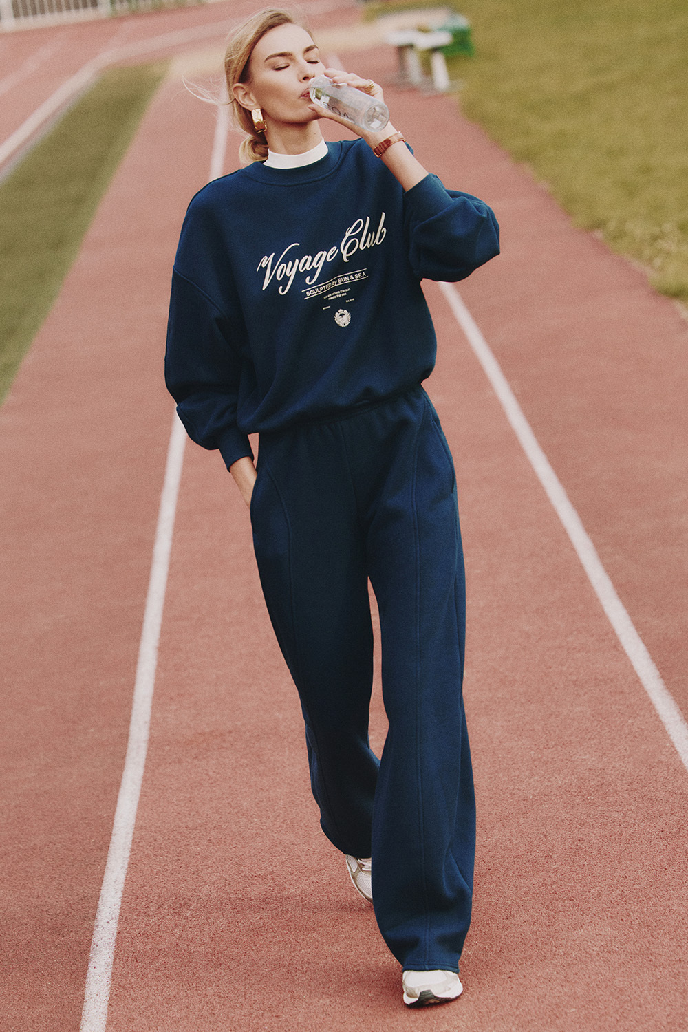 Штаны с рельефными швами Тёмно-синий