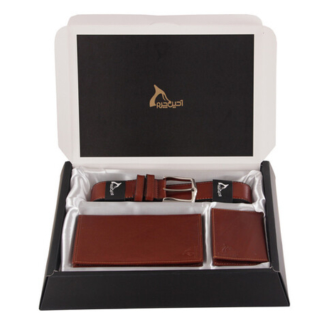 Мужской подарочный набор кошелек, картхолдер и ремень Barez Leather натуральная кожа Иран DS62 959