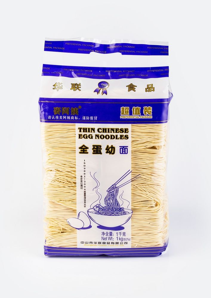 Лапша Яичная Mai A Yi Thin chinese egg noodles 1000 г