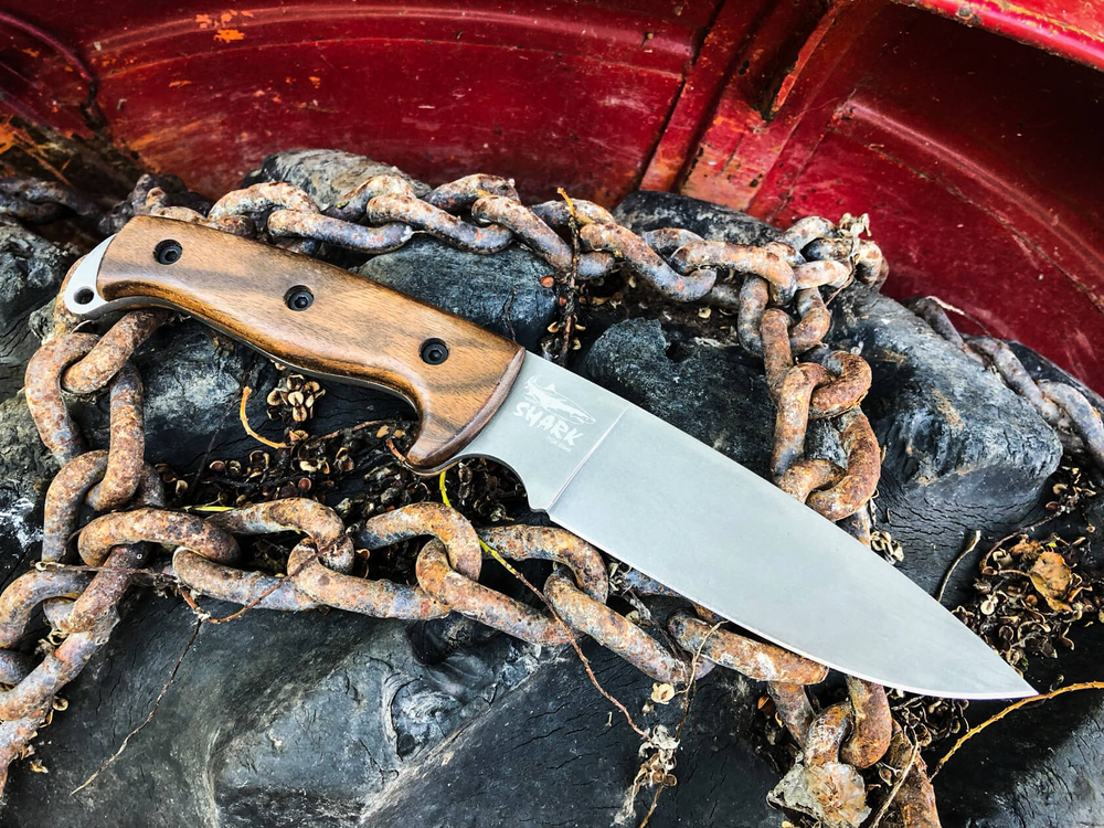 🏆Туристический нож Shark AUS-8 StoneWash