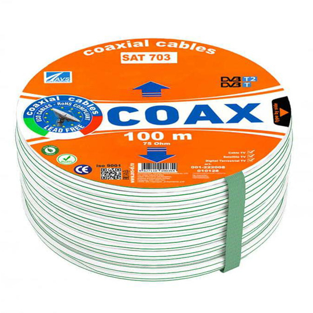 Кабель антенный SAT-703 CCA/CU/AL 75-Ом 1-метр