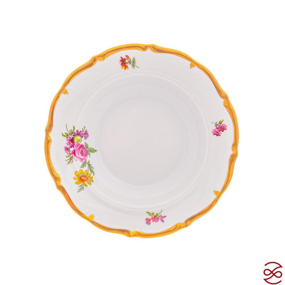 Набор тарелок глубоких Queen's Crown Мейсенский букет 23 см