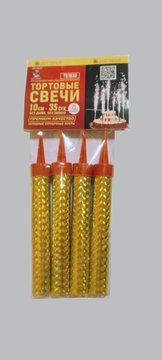 Свеча-фонтан для торта 10 см 35 сек TS1030