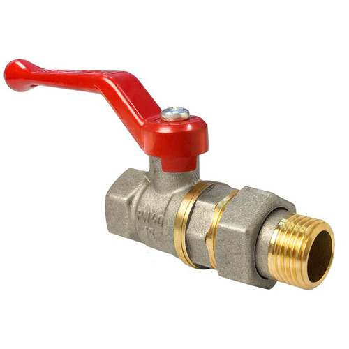 Кран латунный шаровой Valfex.225.NR1 11Б27фт1М, DN 20, PN 40 никелированный, с накидной гайкой американка, рычаг