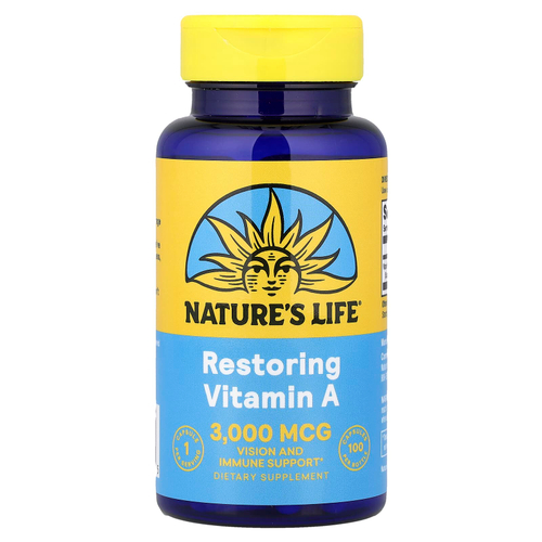 Nature's Life, Витамин A, 3000 мкг (10 000 МЕ), 100 капсул