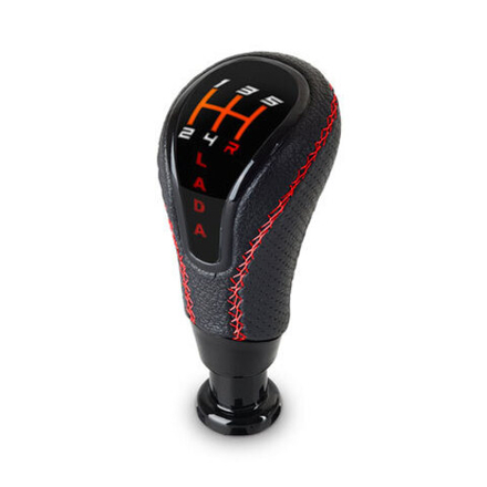 Ручка КПП с  LED-подсветкой для ЛАДА Калина 2 экокожа , черный глянец