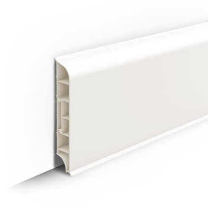 Плинтус ПВХ Идеал Дюра округлый 037 Молочно-белый 80х16х2200 мм