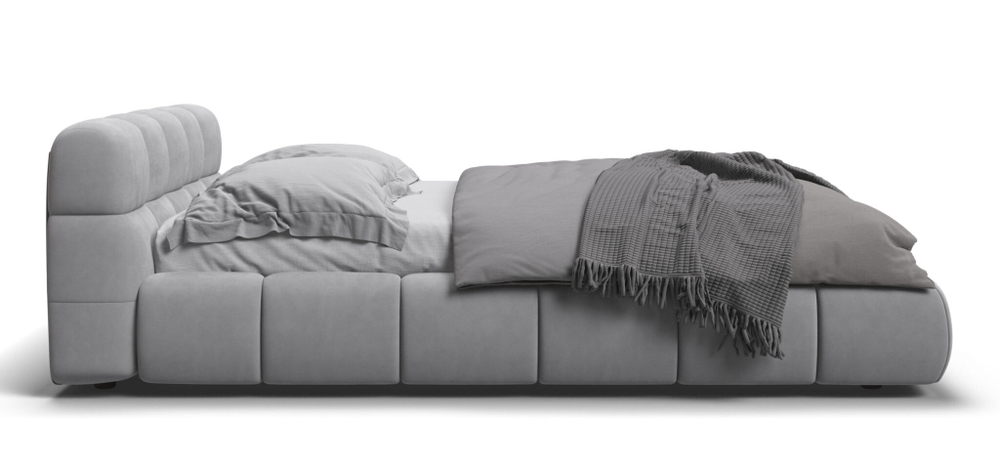 Босс Дрим Кровать+ПМ 160 Велюр Монолит сталь