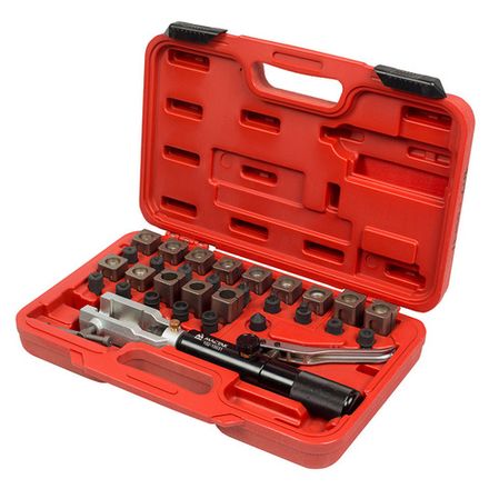 Цена на МАСТАК (102-10031C) Набор для развальцовки трубок с гидравлическим поршнем, кейс, 30 предметов