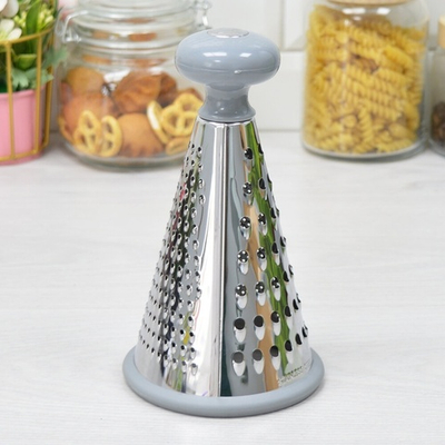 Терка 3-х гранная нерж с пластиковой ручкой "Конус"