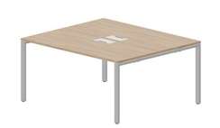 Составной стол Strike на 2 рабочих места 1580х1366х750мм (2 металлических аутлета)
