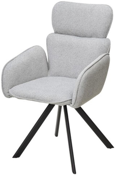 Стул М-City DISAUR Лонг (Long) поворотный на поворотный на 360 градусов, Ns10 Серый, букле, Черный каркас