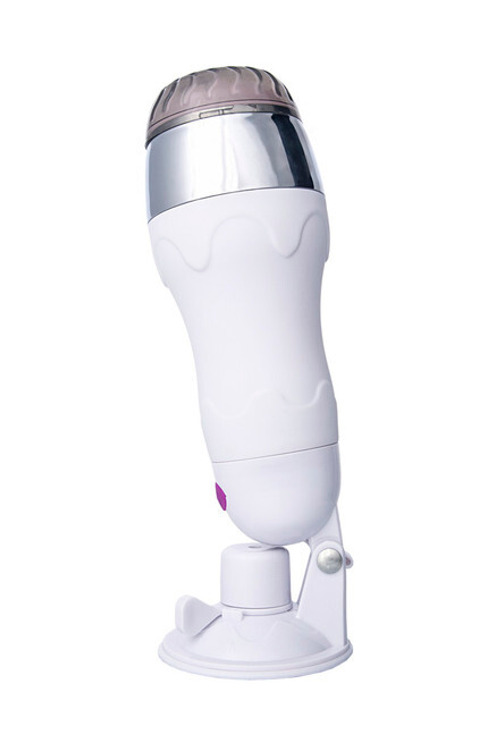 Мастурбатор с вибрацией и подогревом на креплении A-Toys со звуковым сопровождением (12 режимов) (Цвет: телесный, белый, серебряный)