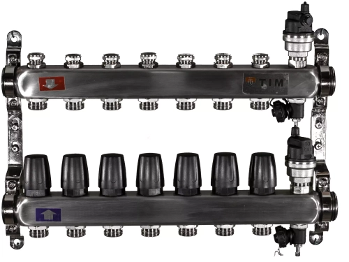 Коллекторная группа 9 выхода нержавеющий корпус без расходомеров
