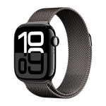 Умные часы Apple Watch Series 10 GPS, 42mm, Jet Black Aluminium Case with Milanese Loop, Slate