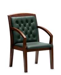 Кресло для посетителей Zurich D зеленая кожа