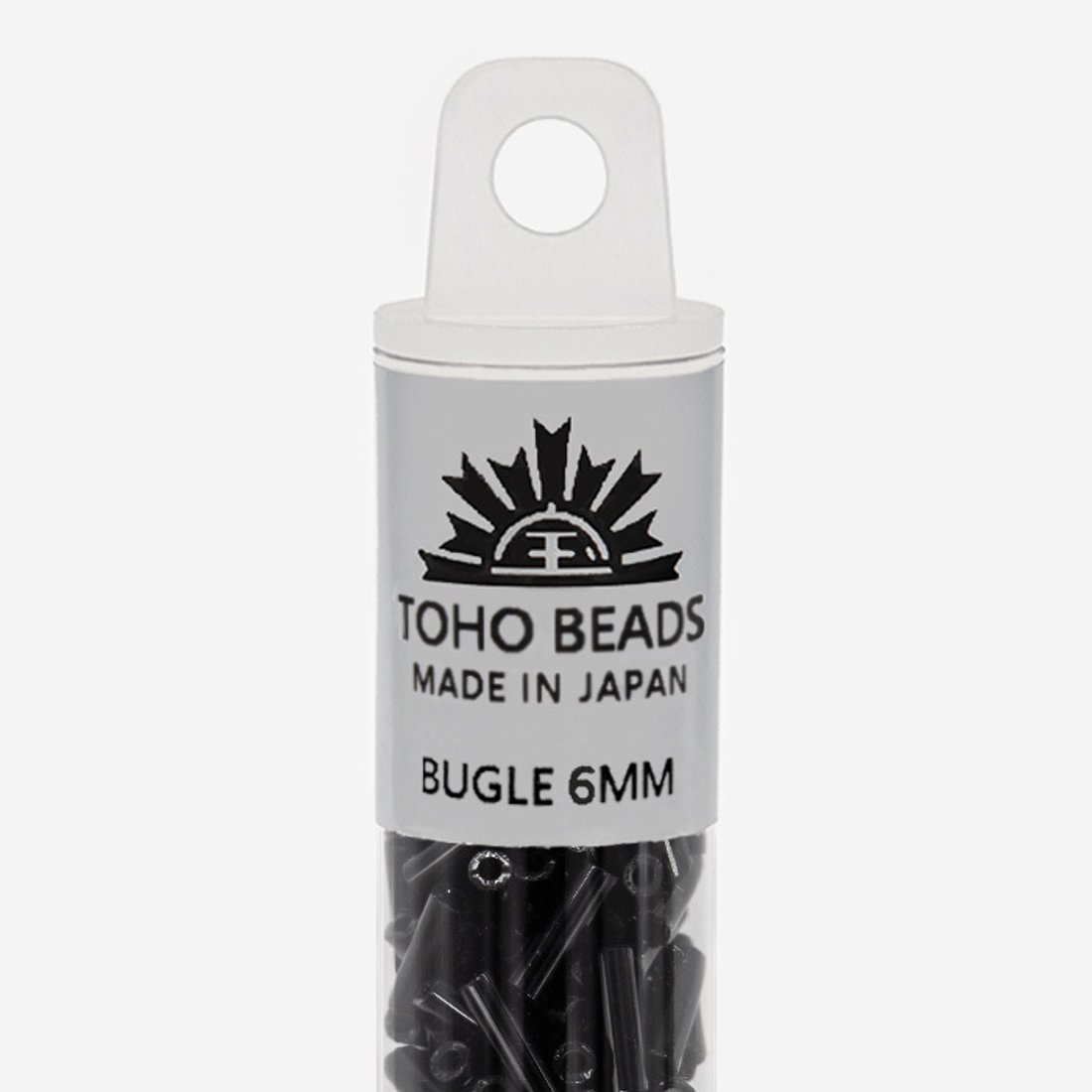 Японский бисер TOHO Bugle (стеклярус) 6mm (№49), непрозрачный глянцевый