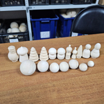 Набор из 18 фигурок для тактильных игр, деревянная заготовка