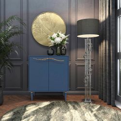 Комод Арт Колор matte Классик Голд с 2 полками Королевский синий матовый