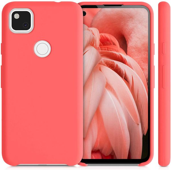 Силиконовый противоударный чехол Aioria для Google Pixel 4a (Коралловый)