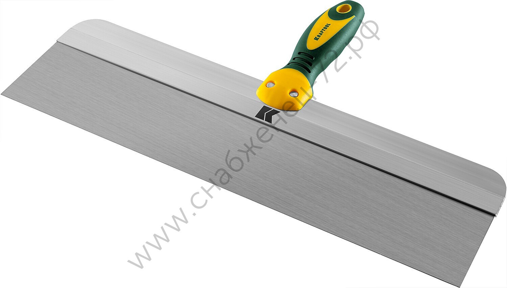 KRAFTOOL 450 мм, широкое полотно алюминиевая направляющая двухкомпонентная ручка, нержавеющий, Фасадный шпатель (10036-450)