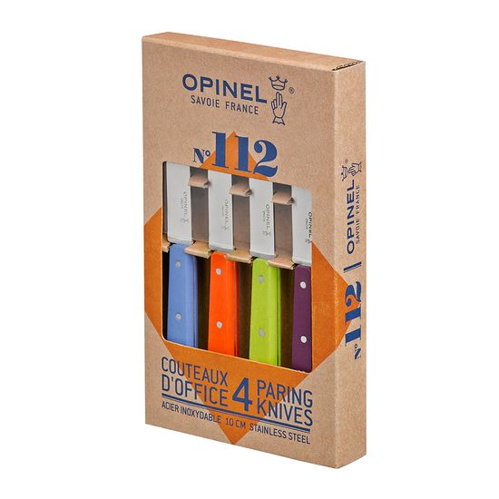 Набор ножей Opinel Set of 4 N°112 assorted sweet pop colours, нержавеющая сталь, (4 шт./уп.) 001381