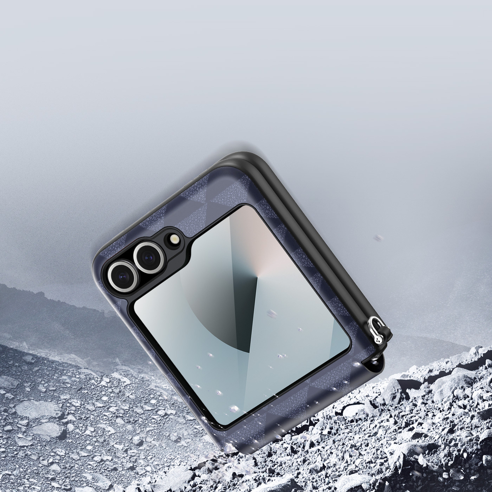 Складной чехол-книжка синего цвета от Dux Ducis для Samsung Z Flip 6, серия Fitt Series Case