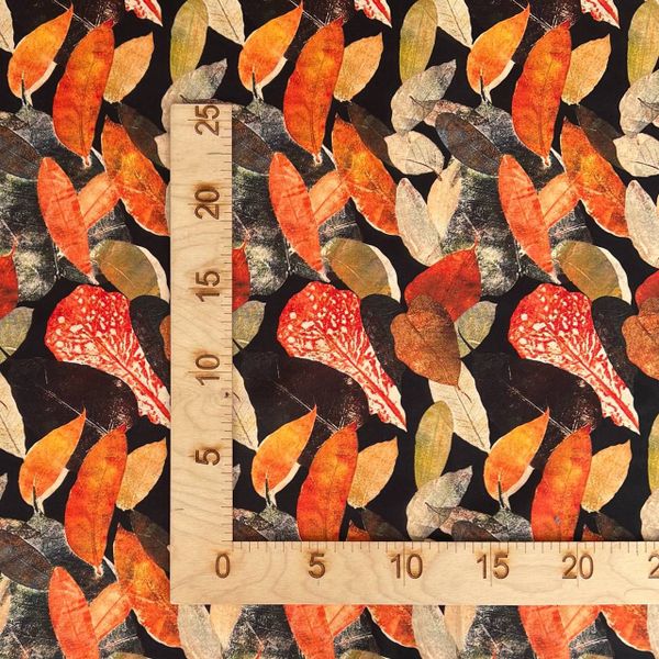 ЛИСТЬЯ НА ЧЕРНОМ, 100% хлопок 4