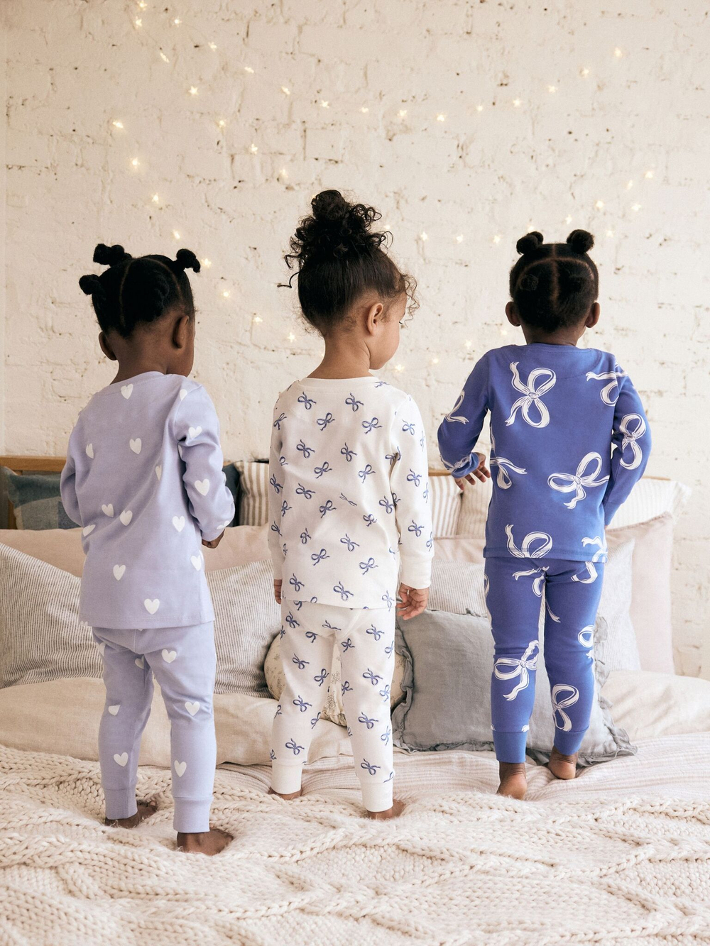 Пижама для девочки Next B92-236, 3 шт., Синий, Голубой, Белый