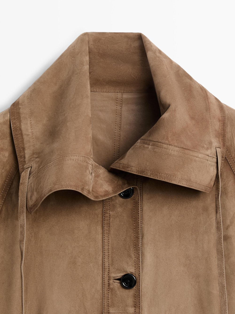 Massimo Dutti Длинная замшевая куртка, рыжевато-коричневый