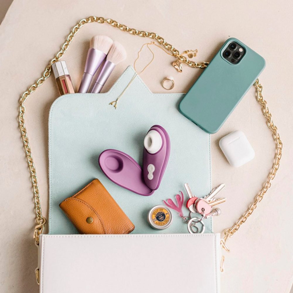 Фиолетовый бесконтактный клиторальный стимулятор 10см Womanizer Liberty 2 Purple WZ112SG5