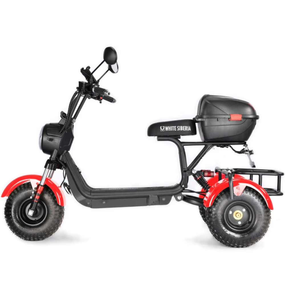 Электротрицикл CityCoco WHITE SIBERIA TRIKE MINI RED 1500W