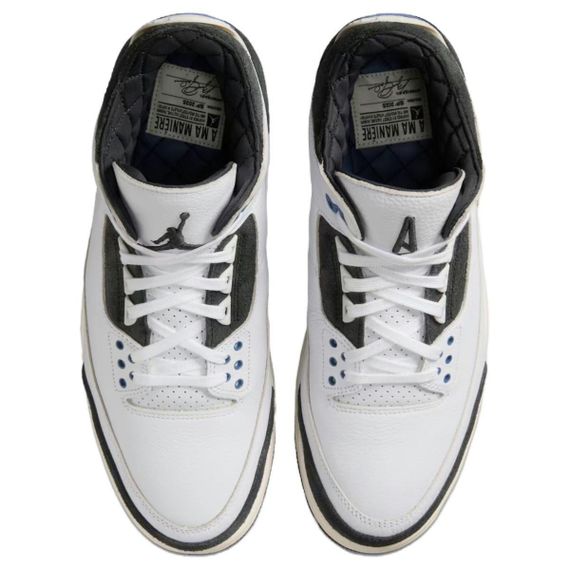 Jordan Air Джордан 3 Винтажные баскетбольные кроссовки MID Топ Синий с Белым Lettering Мужские