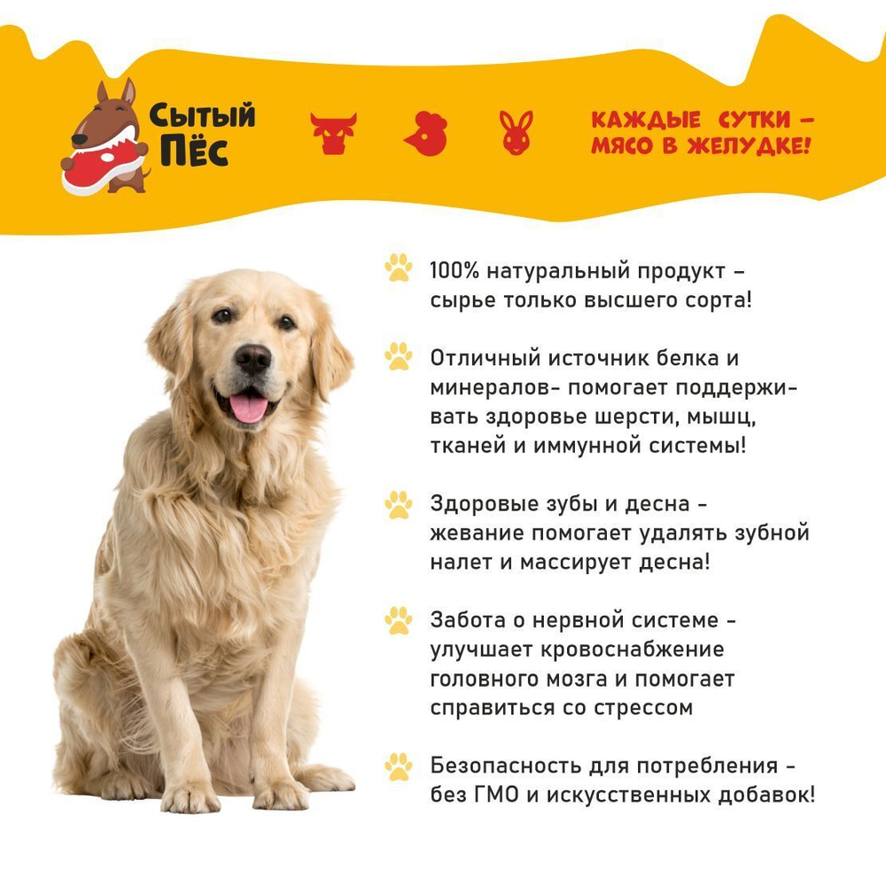 Лакомства для собак Сытый пёс / Шеи утиные / 100 грамм