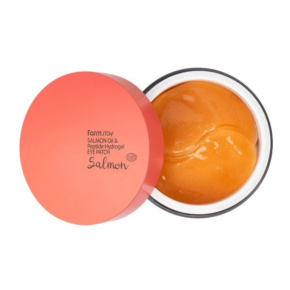 Патчи гидрогелевые с экстрактом икры лосося и пептидами FarmStay Salmon Roe & Peptide Hydrogel Eye Patch 60шт