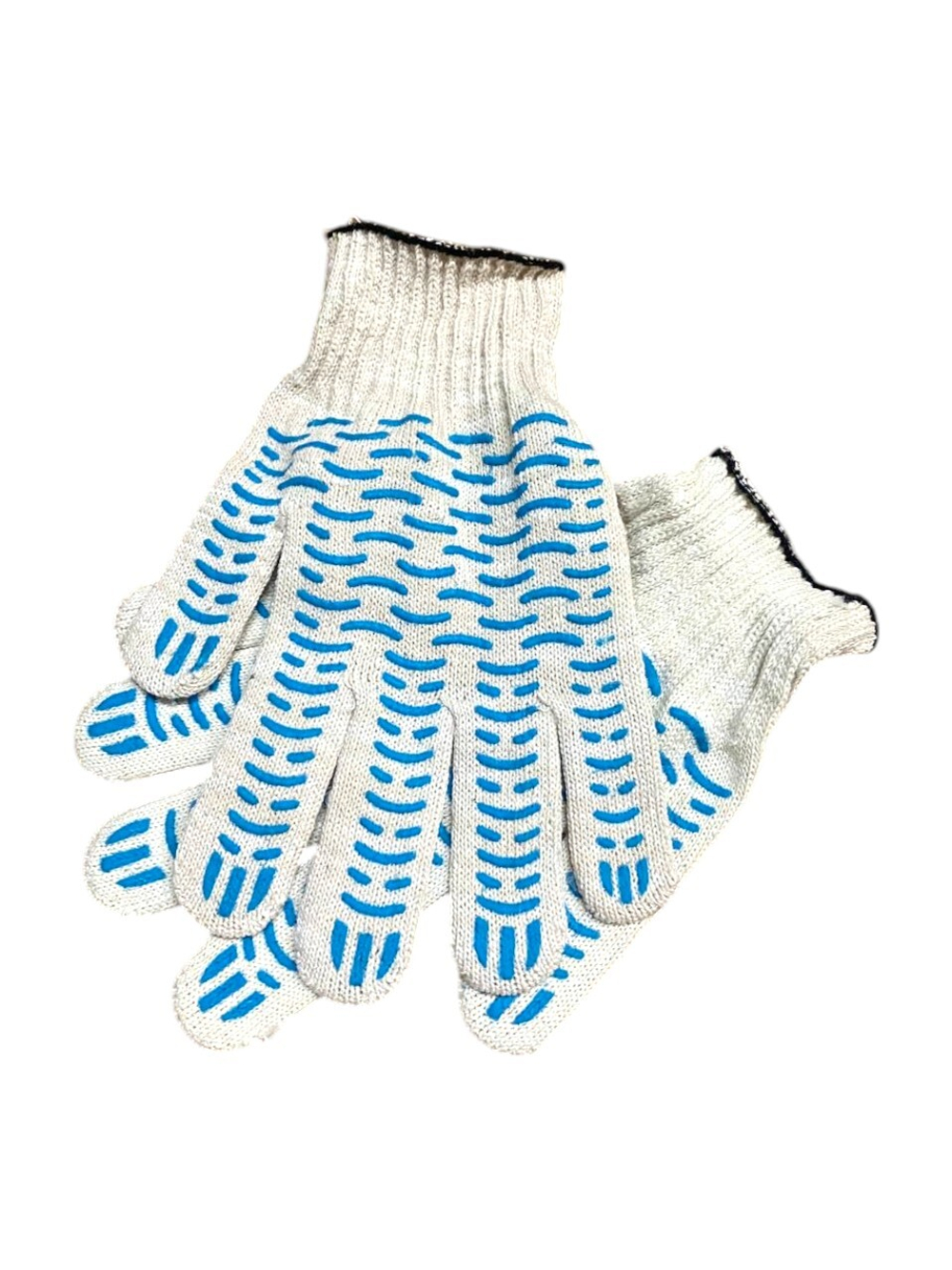 Перчатки х/б с ПВХ 5 нитей, 10 класс, волна