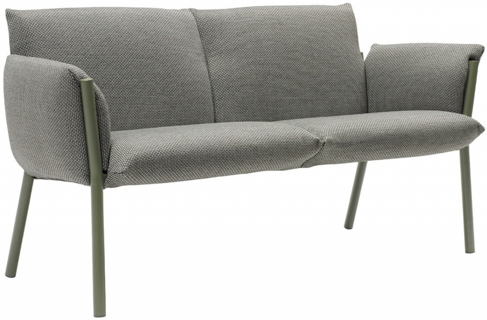 Диван плетеный с подушками Scab Design Brezza, оливковый, серый