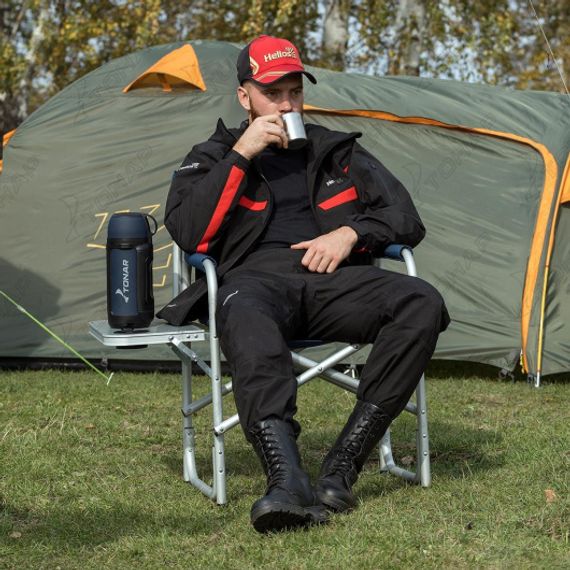 Термос TONAR 1400ML HS.TM-041 (крышка-кружка с ручк, доп.пл.чашка, скл.ручки, ремень)