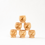 Набор деревянных рюмок (стопок, шотов) из древесины сибирского кедра, набор 6 штук. RN11