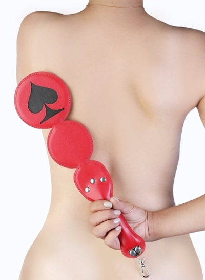 Шлёпалка Пики с анальным плагом (Цвет: красный с черным)