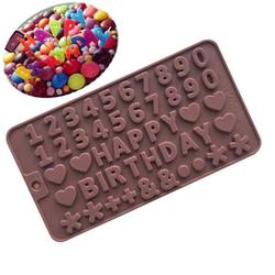 Силиконовая форма Happy Birthday буквы и цифры