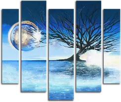 Модульная картина "Лунное дерево"