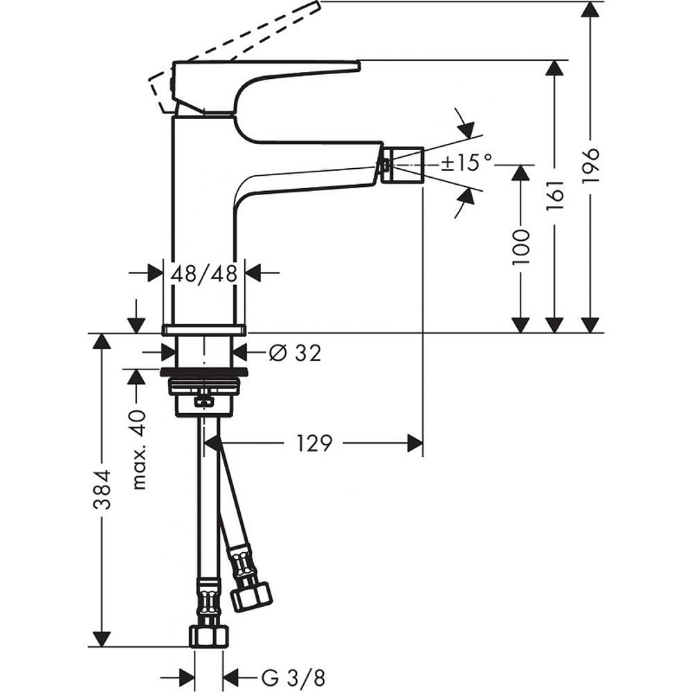 Смеситель для биде Hansgrohe Metropol 32520990 полированное золото