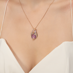 Подвеска «Хранитель замка» из красного золота с аметистом и натуральными топазами white