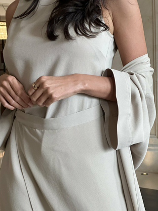 Платье AMBRA с полуюбкой, бежевый