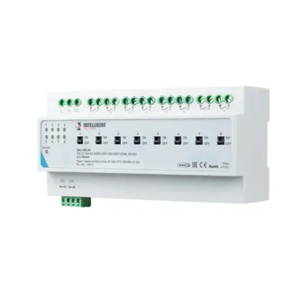 INTELLIGENT ARLIGHT Релейный модуль DALI2-708-82-ADDR-DRO-DIN Grey (230V, 8x16A) (IARL, IP20 Пластик, 3 года) 050548