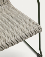 Кресло Maurina из оцинкованной стали зеленого цвета и серой веревки