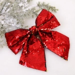 Бант на ёлку «Сияние» 20*22 см, Красный